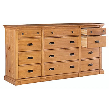 Travers 12-Drawer Dresser Chest in Dark Honey. View a larger version of this product image.