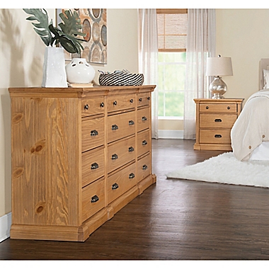 Travers 12-Drawer Dresser Chest in Dark Honey. View a larger version of this product image.