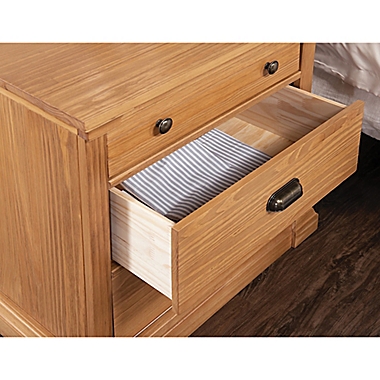 Travers 3-Drawer Nightstand in Dark Honey. View a larger version of this product image.