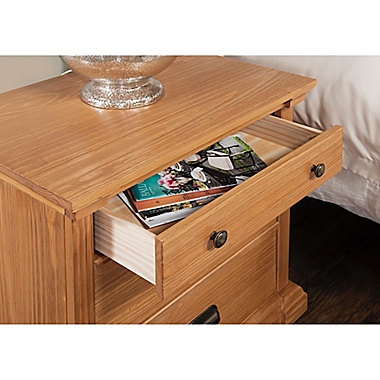 Travers 3-Drawer Nightstand in Dark Honey. View a larger version of this product image.