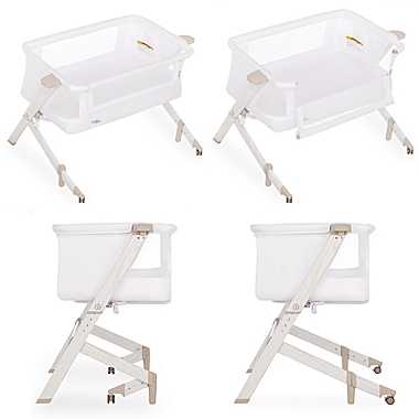 Evolur Stellar Bassinet and Bedside sleeper in White. View a larger version of this product image.
