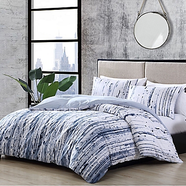 City Scene Sokal 3-Piece Reversible Full/Queen Comforter Set in Indigo. View a larger version of this product image.