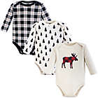 Alternate image 0 for Hudson Baby&reg; Size 0-3M 3-Pack Moose Cotton Long Sleeve Bodysuits in Black