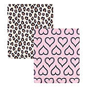 Hudson Baby&reg; 2-Pack Leopard Fleece Blankets in Pink