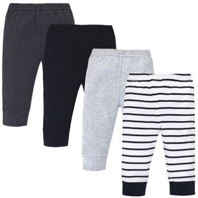 Touched by Nature&reg; Size 6-9M 4-Piece Organic Cotton Pants in Grey/Black