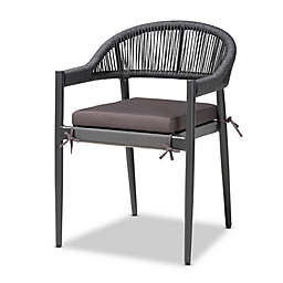Baxton Studio Seth Outdoor Dining Chair in Grey