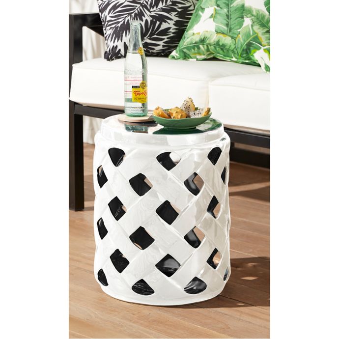 W Home™ Stonington Ceramic Lattice Accent Table