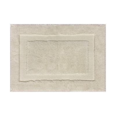 Chunky Loop Organic Cotton Bath Rug, White Bathroom Rugs Without Rubber Backing