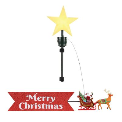 Mr. Christmas 24-Inch Santa's Sleigh Animated Christmas Tree Topper in