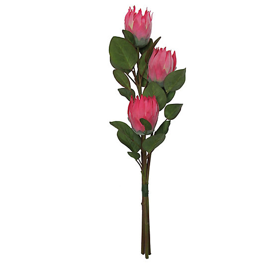15 Protea Silk Flower Stem Pack of 12 Gray/Green 