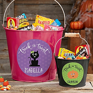 Halloween Character Personalized Halloween Treat Bucket. View a larger version of this product image.