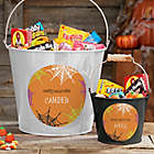 Alternate image 1 for Sweets &amp; Treats &quot;Spooky Treats For&quot; Personalized Halloween Mini Bucket in Pink