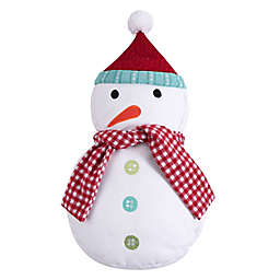 Levtex Home Merry & Bright Holly Jolly Snowman Throw Pillow in White