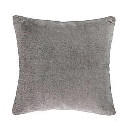 Levtex Home Thatch Home Joy Birds Faux Fur Square Throw Pillow in Grey