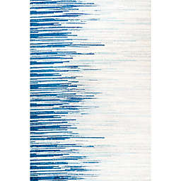 JONATHAN Y Linear Modern Half-Stripe 8' x 10' Area Rug in Blue/Cream