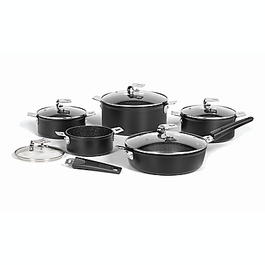 Starfrit the Rock&trade; T-LOCK Space Saving Nonstick Aluminum 12-Piece Cookware Set. View a larger version of this product image.