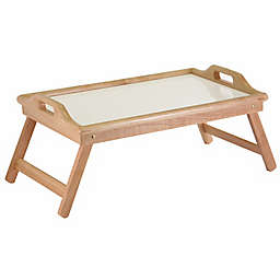 Sherwood Breakfast Bed Tray with Handle in Natural/White