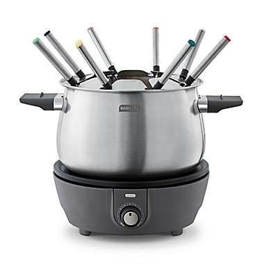 Dash&reg; 3 qt. Deluxe Fondue Maker Set in Grey. View a larger version of this product image.