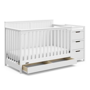 Graco&reg; Hadley 4-in-1 Convertible Crib and Changer in White. View a larger version of this product image.