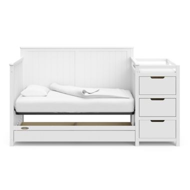 Graco&reg; Hadley 4-in-1 Convertible Crib and Changer in White. View a larger version of this product image.