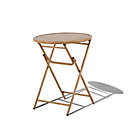 Bee & Willow Home Nantucket Faux Wood Folding Bistro Table in Neutral 