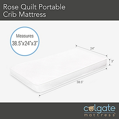 Rose Quilt Portable Crib Mattress in White by Colgate Mattress&reg;. View a larger version of this product image.