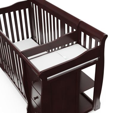 Storkcraft&reg; Portofino 4-in-1 Convertible Crib and Changer in Espresso. View a larger version of this product image.