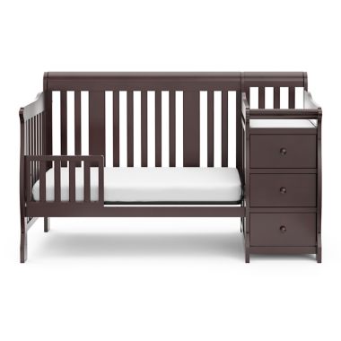 Storkcraft&reg; Portofino 4-in-1 Convertible Crib and Changer in Espresso. View a larger version of this product image.