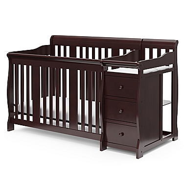 Storkcraft&reg; Portofino 4-in-1 Convertible Crib and Changer in Espresso. View a larger version of this product image.
