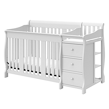 Storkcraft&trade; Portofino 4-in-1 Convertible Crib and Changer in White. View a larger version of this product image.