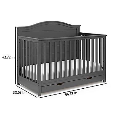 Storkcraft&reg; Moss 4-in-1 Convertible Crib with Drawer in Grey. View a larger version of this product image.