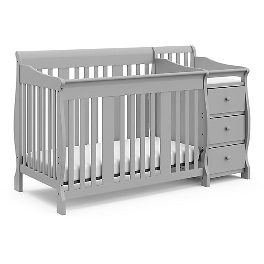 Alternate image 1 for Storkcraft™ Portofino 4-in-1 Convertible Crib and Changer in Pebble Grey