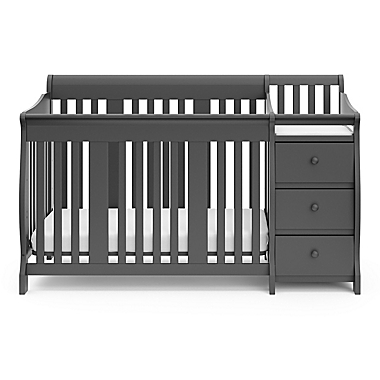Storkcraft&trade; Portofino 4-in-1 Convertible Crib and Changer in Grey. View a larger version of this product image.