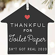 &quot;Thankful For&quot; 3.75-Inch Porcelain House Ornament in White<br />