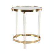 Ridge Road D&eacute;cor Round Mirrored Accent Table in Gold