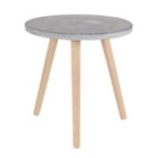 Ridge Road D&eacute;cor Round Fiber Clay Accent Table in Matte Grey