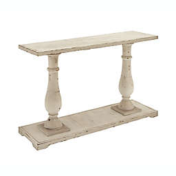 Ridge Road Décor Antique Wooden Console Table in White
