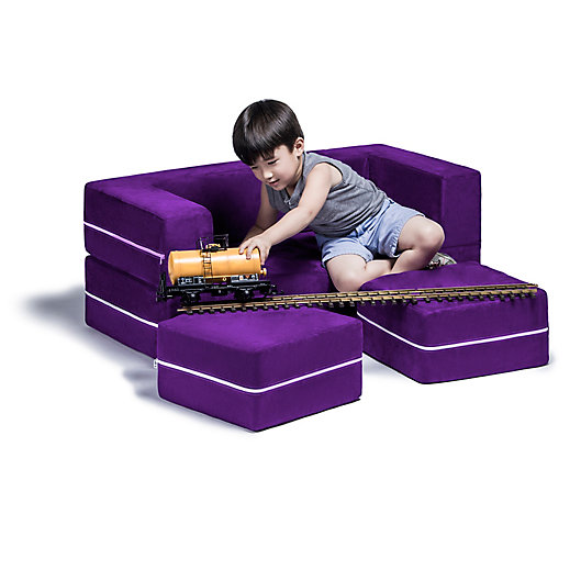 Alternate image 1 for Jaxx® Zipline Convertible Kids Loveseat in Purple