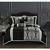 Nanshing Carrie 7-Piece California King Comforter Set in Black/Silver