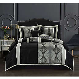 Nanshing Carrie 7-Piece Queen Comforter Set in Black/Silver