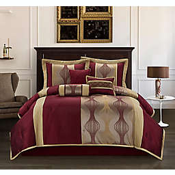 Nanshing Carrie 7-Piece California King Comforter Set in Gold