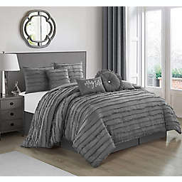 Nanshing Diana 7-Piece King Comforter Set in Grey