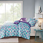 Alternate image 1 for Mi Zone Pearl Metallic Printed Reversible 3-Piece Twin/Twin XL Duvet Cover Set in Teal/Purple