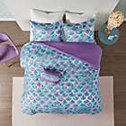 Alternate image 3 for Mi Zone Pearl Metallic Printed Reversible 3-Piece Twin/Twin XL Duvet Cover Set in Teal/Purple