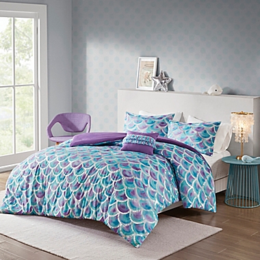 The Little Mermaid Teal & Purple Ombre Bed in a Bag Bedding Set w/ Reversible 