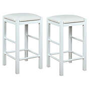 Lorna Backless Counter Stools in White (Set of 2)