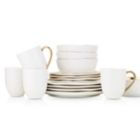 Alternate image 5 for Stone Lain Gold Rim 16-Piece Dinnerware Set in White/Gold