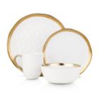 Alternate image 6 for Stone Lain Gold Rim 16-Piece Dinnerware Set in White/Gold