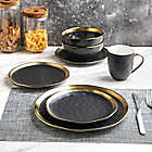 Alternate image 4 for Stone Lain Gold Rim 16-Piece Dinnerware Set in Black/Gold