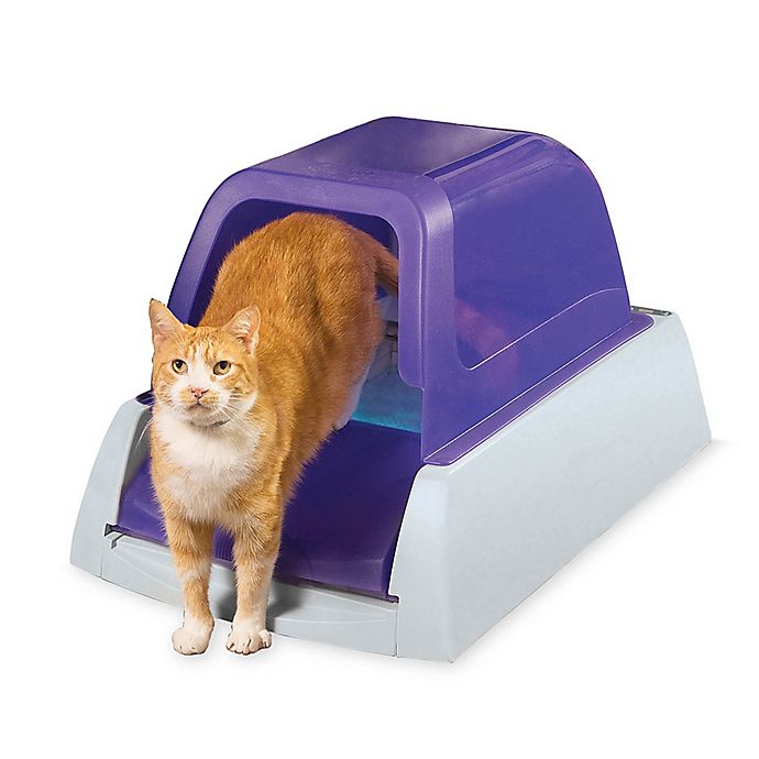 ScoopFree® Ultra SelfCleaning Hooded Litter Box in White/Purple Bed
